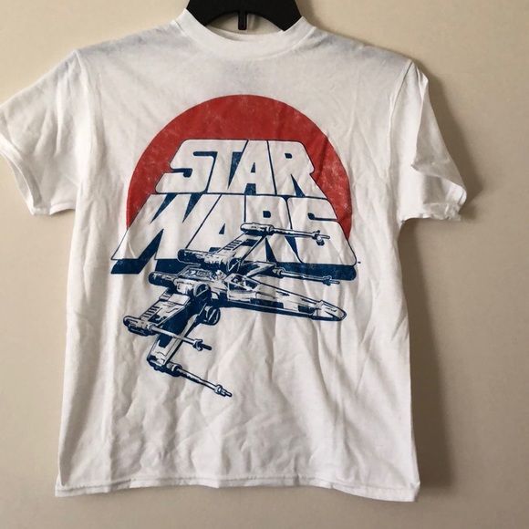 UNISEX Retro Max Engine Star Wars X wing T-shirt Juniors XS white cotton NWOT - Picture 2 of 10